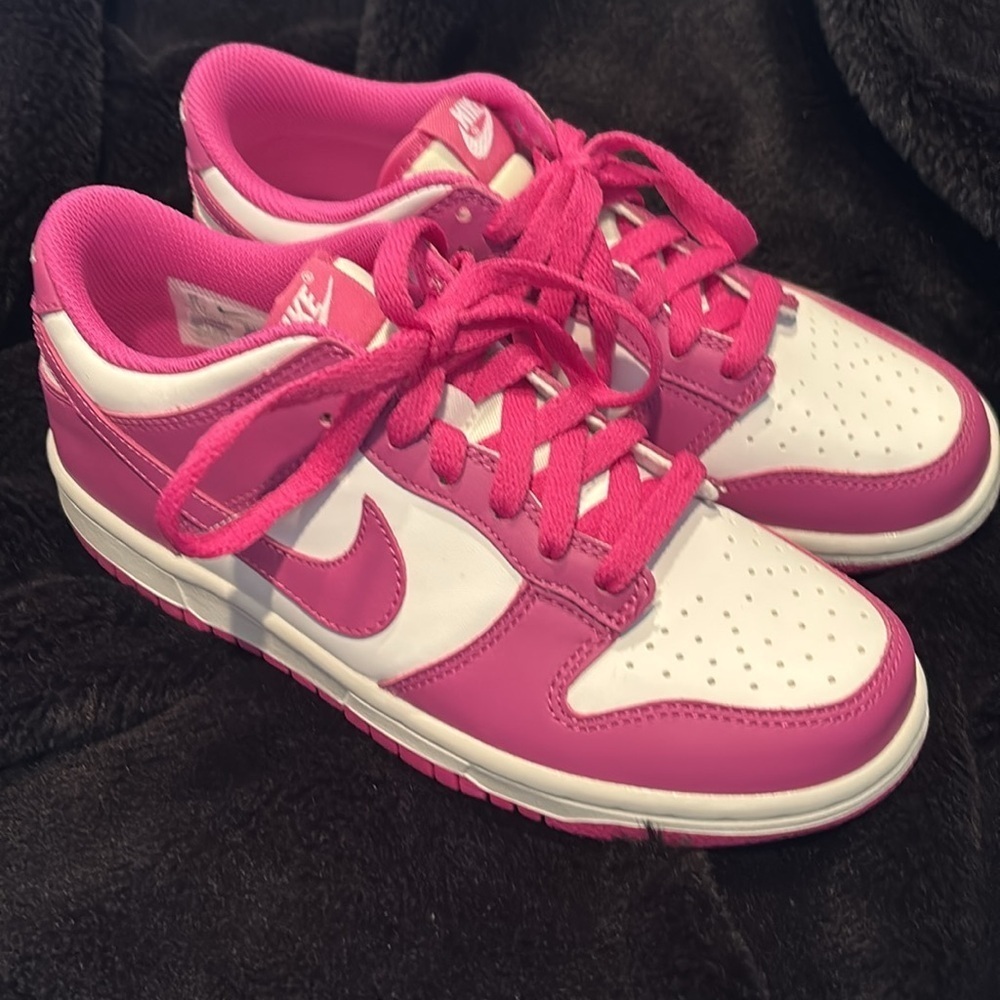 Nike Dunk Low BG White and Active Fuchsia